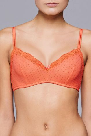 Lizzie Non Pad Spot Flock Bralets Two Pack